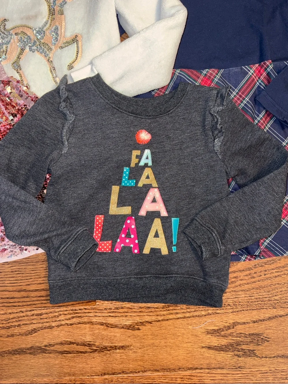 Girls 4/5 bundle of four Christmas pieces - skirt, sweatshirt, dress.